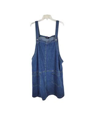 Artisan Cottage Denim Apron Dress 90s Y2K VTG Lagenlook 20W Farmhouse Prairie